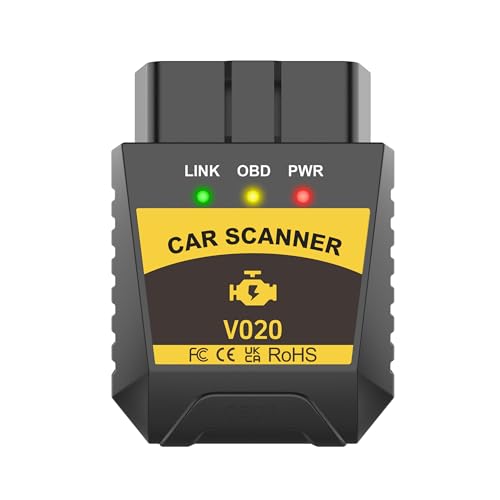 VECOONEEN Mini OBDII Car Scanner,Car Wireless Check Engine Light Code Reader,for Performance Test,Clear Error Code & Live Data Reset,for iPhone iOS Android,Compatible with 1996+ OBDII Vehicles