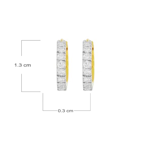 Image of WHP JEWELLERS CZ Radiance Yellow Gold Earrings for Women | Womens Aesthetic Good Quality 22 KT Gold Earrings | Gold Fashion Jewellery for Women | Great for Gifting