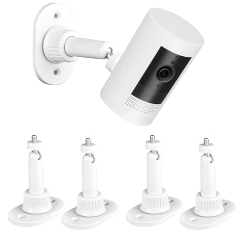 StartVision Pacote Com 4 Adesivos Para Montagem Em Parede Compatíveis Com Ring Stick Up Cam Com Fio/Bateria E Ring Indoor Cam (1ª Geração), Suporte De Montagem Ajustável Em 360 Graus