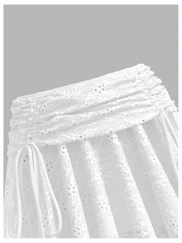 MakeMeChic Women's Summer Y2K Drawstring Ruched Mini Skirt High Waisted Asymmetrical Hem Short Skirts3