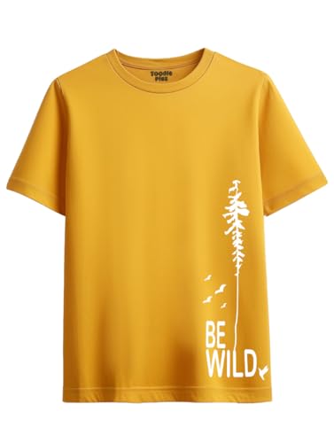 Image of Toodlegram - 100% Pure Cotton Plus Size T Shirt for Men- Regular Fit - Half Sleeve Roundneck Stylish Tshirt - Graphic Printed Be Wild (Size - 2XL to 10XL)