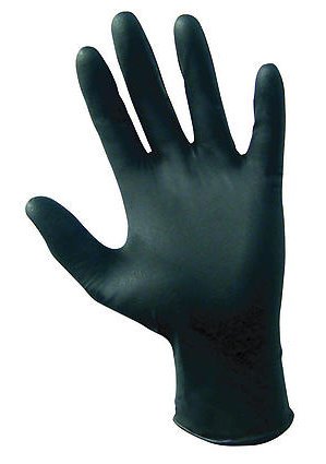 Raven Black Nitrile Gloves, 6 Boxes of 100 - XLarge