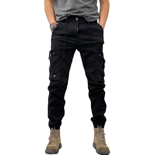 Pantalon de jogging cargo multi-poches avec coupe ajustée streetwear