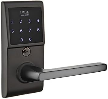 Emtek E4020 EMTouch Keypad Leverset, 19 Lever Options and 4 Finish Options Helios Lever, Flat Black US19