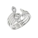 Music Note Rings for Women Musical Note Adjustable Ring for Music Lover Musican Gifts-Silver