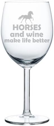 Vista 2 de Copa de vino cáliz caballos y vino hacer la vida mejor, Glass