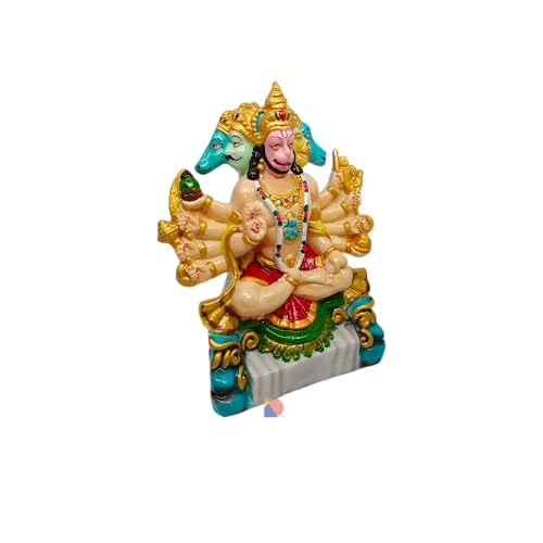 Image of Panchmukhi Hanuman for Door Entrance - Hanuman Murti - Hanuman Idol for Home Decor & Office - Panchmukhi Hanuman - (25 Cm) (Multicolor - 882)