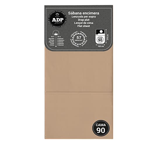 ADP Home - Sábana encimera (para Cama de 90 cm), Beige