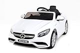 Coche eléctrico Infantil Mercedes AMG S63 con Mando, Luces LED, Ruedas EVA y batería 12V niños de 2 a 6 años - Blanco