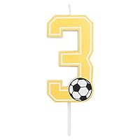 Photect Candeline Compleanno Calcio Numero 8 – Decorazione Torta Con Pallone, 1 Candela Numero + 10 Candeline Sottili, Tema Sportivo Per Bambini - 3