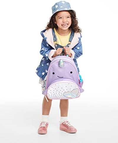 Skip Hop Toddler Backpack, 12" Narwhal School Bag, Multi, 0.4 Pounds