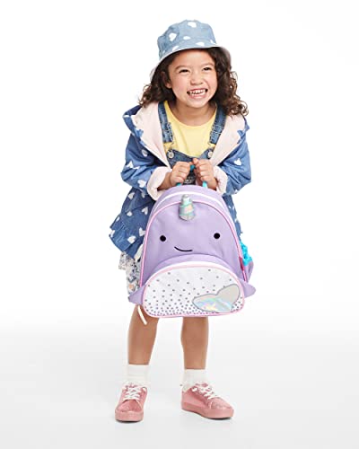 Skip Hop Toddler Backpack, 12" Narwhal School Bag, Multi, 0.4 Pounds