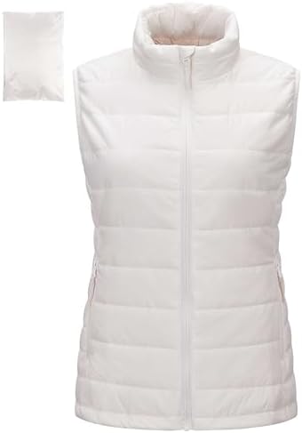 Outdoor Ventures Damen Steppweste Packbare Leichte Übergangswesten | Warm, 3 Taschen, Wasserabweisend, Winddicht, Sportweste, Fahrradweste, Bodywarmer für Reisen Wandern Radfahren