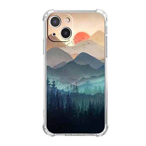Étui iPhone 13 Mini coucher de soleil montagne en TPU premium