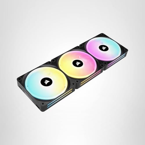 Corsair iCUE Link QX120 RGB 120mm Magnetic Dome RGB Fans - Triple Fan Starter Kit with iCUE Link System Hub - Black