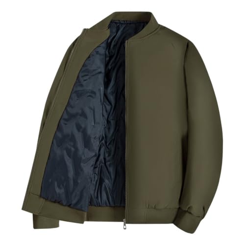 Men's Winter Puffer Jacket Stand Collar Zip Up Long Sleeve Quilted Coat