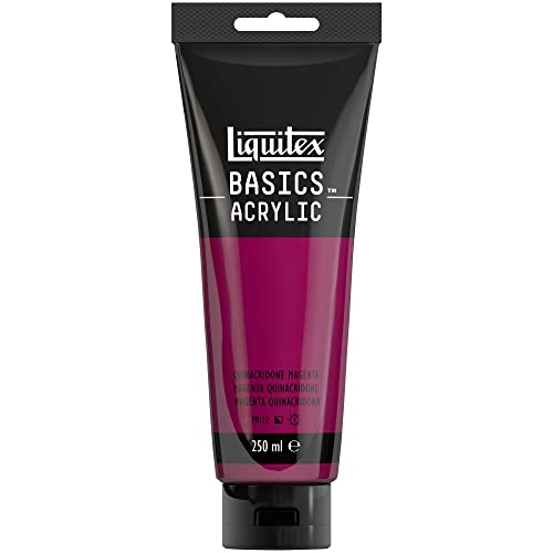 Liquitex 88700212 Basics - Acrylfarbe, monopigmentierte Künstlerpigmente, lichtecht, mittlere Viskosität, Archivqualität, seidenglänzender Finish, 250ml Tube - Quinacridone Magenta Liquitex 88700212 Basics - Acrylfarbe, monopigmentierte Künstlerpigmente, lichtecht, mittlere Viskosität, Archivqualität, seidenglänzender Finish, 250ml Tube - Quinacridone Magenta