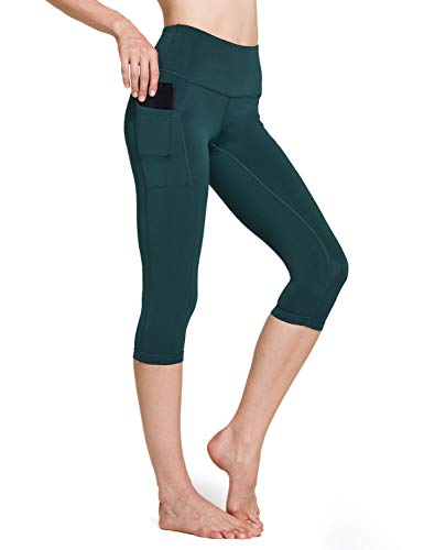 TSLA Yoga Pants 17 Inches Capri High Waist Tummy Control w Side Pocket TM-FGC24-DGN_Large