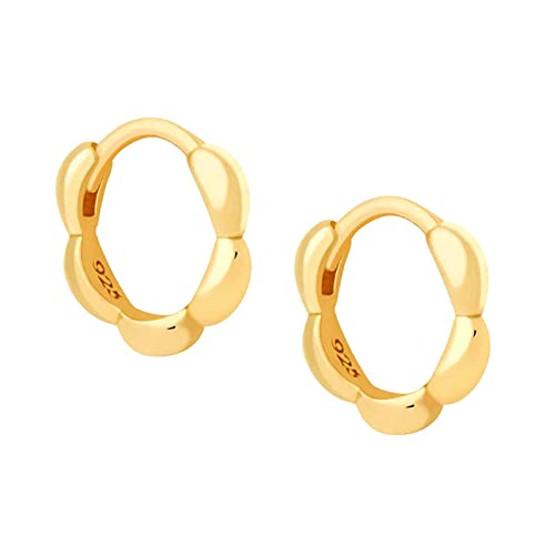 Boucles d'oreilles créoles fleurs en argent 925 pour cartilage