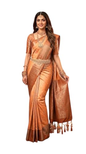 Image of Sree Kumaran Women's Handloom Kanchipuram Silk Saree With Blouse