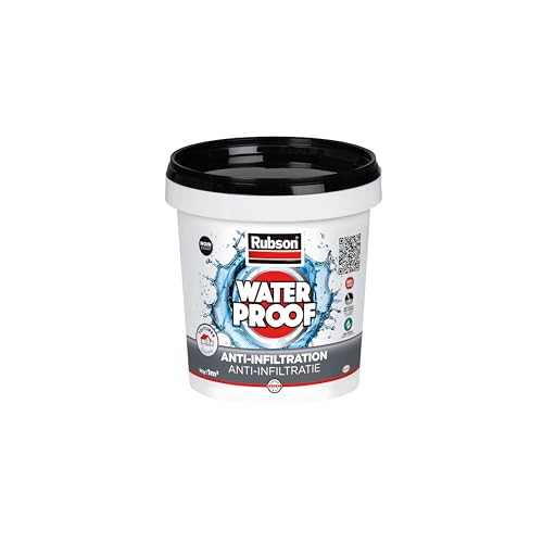 Rubson revêtement Waterproof Anti fuite Noir 1kg pour réparation et étanchéité, protecteur de toiture à base de silicone