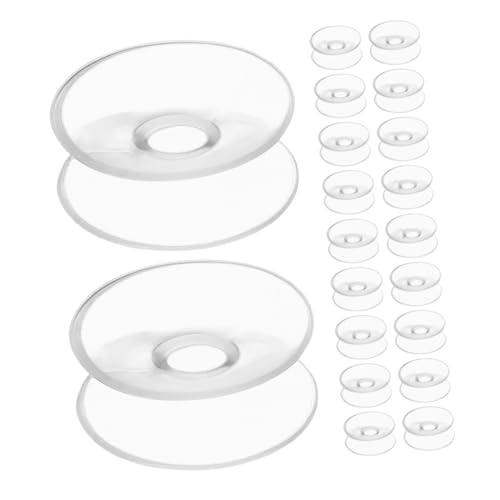 NUOBESTY Double Sided Suction Cups 1.18 Inch Strong Suction Cups Heavy Duty for Glass Table Mirror Metal Tiles Aquarium 10 Pack Clear Pvc