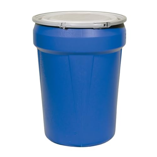 Eagle 30 Gallon HDPE Drum with Lid, Blue, 1601MB