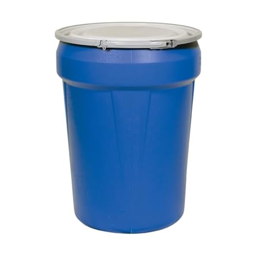 Eagle 30 Gallon High Density Polyethylene Lab Pack Barrel Drum with Metal Lever-lock Lid, 28.5" Height, 21.25" Diameter, Blue, 1601MB