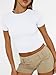AUTOMET Womens Short Sleeve T Shirts Basic Summer 2025 Workout Tops Crew Neck Gym Crop Tops Trendy Y2K Clothes White M