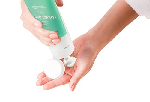 Amazon Basics 2-In-1 Shave Cream, Fragrance Free, 6 Fl. Oz., 2 Pack (Previously Solimo) #TOP3