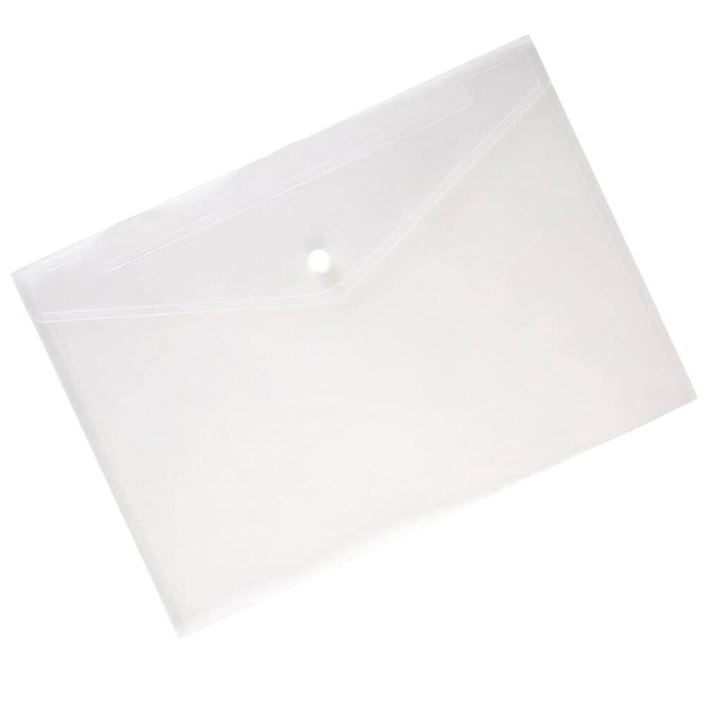 Pochette à Documents A4 Blanche en Pp avec Bouton-pression