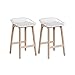 Tabourets de Bar Îlot Central Bois et Blanc H65cm Malmo | Lot de 2