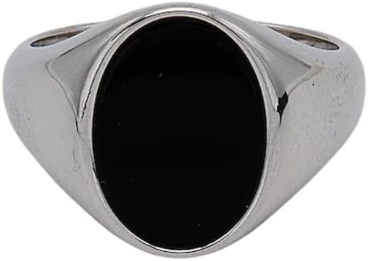 Solid 925 Sterling Silver Oval Black Onyx Gemstone High Polish Solid Band Statement Handmade Men's Signet Ring