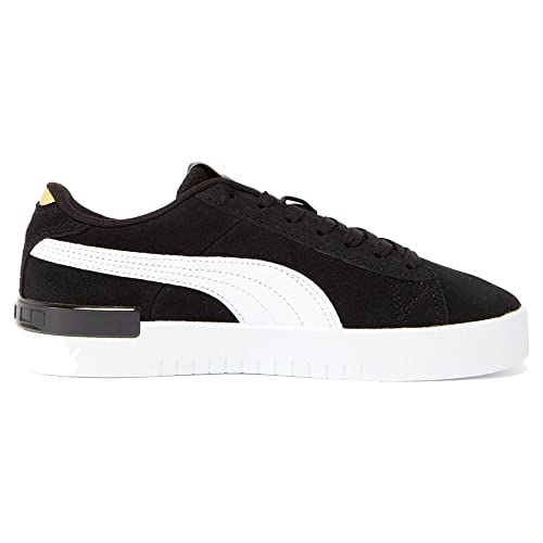 PUMA Girls Jada SD Trainers Sports Shoes Youth Black-White-Team Gold 3.5