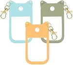 Silicone Case for Touchland Hand Sanitizer Spray 1FL OZ/30ml – Cute Pet Ear Design with Portable Keychain(Light Blue + Gray + Khaki)