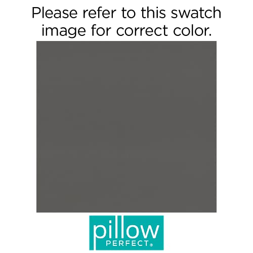Pillow Perfect Fortress Solid Indoor/Outdoor Patio Reversible Chairpad With Ties, Weather And Fade Resistant, 2 Count, Grey, 15.5"X14.5" #TOP6