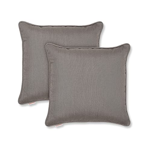 Austin Horn Classics Sunbrella Corded-Edge Indoor/Outdoor Pillow Covers, Decorative Throw Pillow Covers for Your Living Room and Bed, Sunbrella Acrylic Fabric (Set of 2, Charcoal Grey, 17x17)