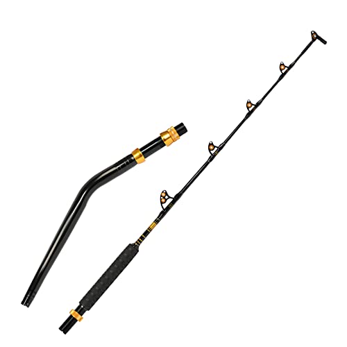 Fiblink Bent Butt Fishing Rod 2-Piece Saltwater Offshore Trolling Rod Big Game Roller Rod Conventional Boat Fishing Pole With Swing Tip #TOP8