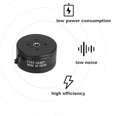 Drones Brushless Motor, Outdoor 260KV, 80t 1 for 3A Hollow Shaft Brushless Motor Drones, Low Noise and Low Power Consumption, for RC Drones, Camera((2204)) (1pcs)