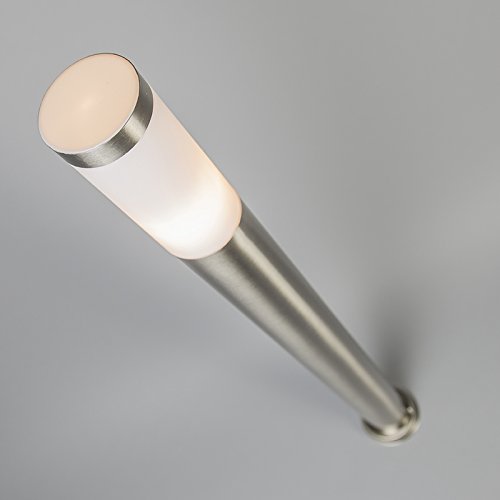 QAZQA Außenleuchte Malios 45cm - Edelstahl Standleuchte IP44 Mit Steckdose