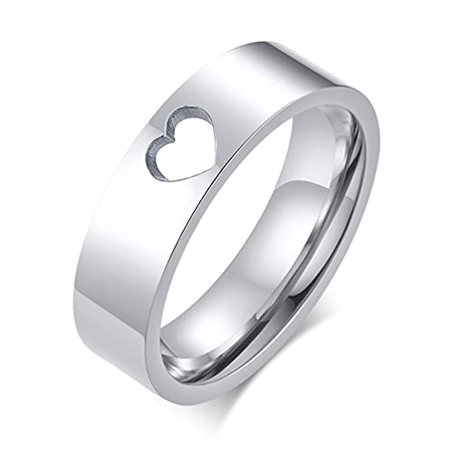 MZZJ Set of 3 Best Friend Ring Band Moon Sun Star Cloud Ring Big Sister Middle Sister Little Sister Ring Personalized Stainless Steel Heart Shape Cut Out Flat Stackable Knuckle Ring,Bridesmaid Gift2