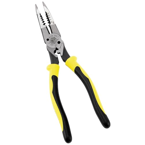 Klein Tools J207-8CR Needle Nose Pliers, Made in USA, All-Purpose Linesman Pliers for Crimping, Looping, Cutting, Stripping, Crimping, Shearing
