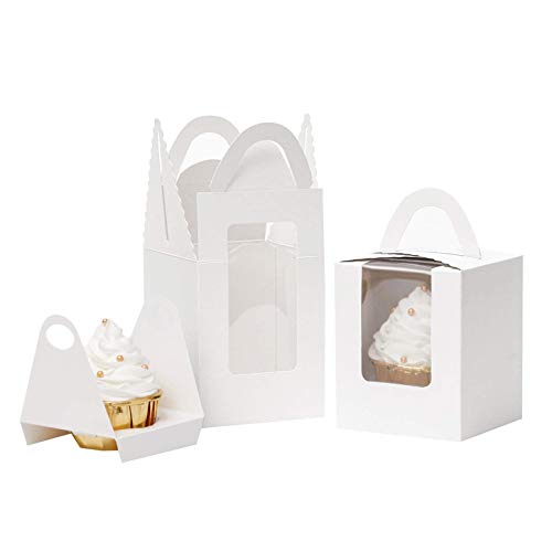 Walk Arrive Cupcake Box Clear Display Window with Strong Handle and Secure Insert