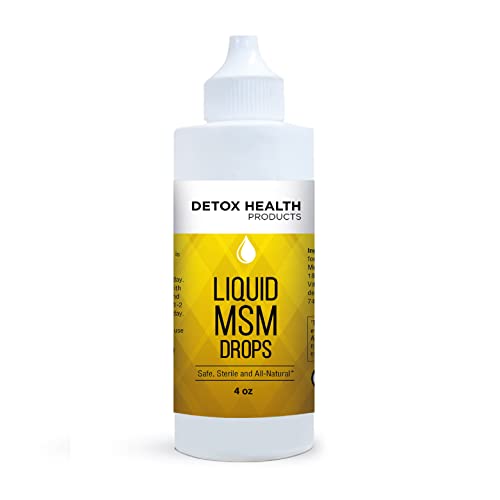 Liquid Msm - Detox Health Products - 4 Oz - Contains Organic Msm - Contain Organic Vitamin C - 100% Sterile - Vegan - All Natural #TOP8