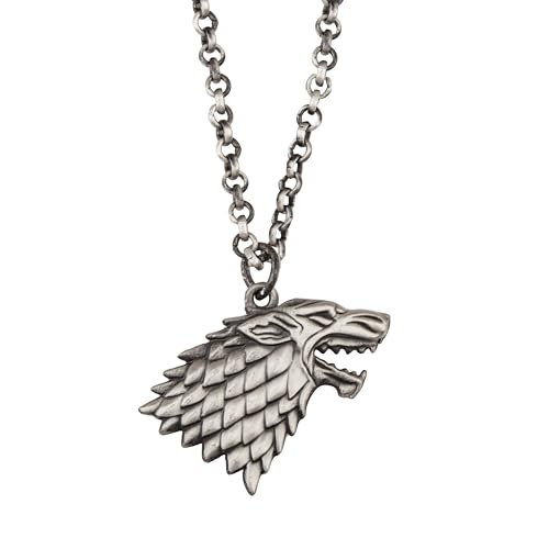Image of Cinereplicas Game of Thrones - Stark Sigil Necklace - Official Licence, Chain: 60cm Pendant: 3.8* 2.5cm, Acier inoxydable Zinc alloy