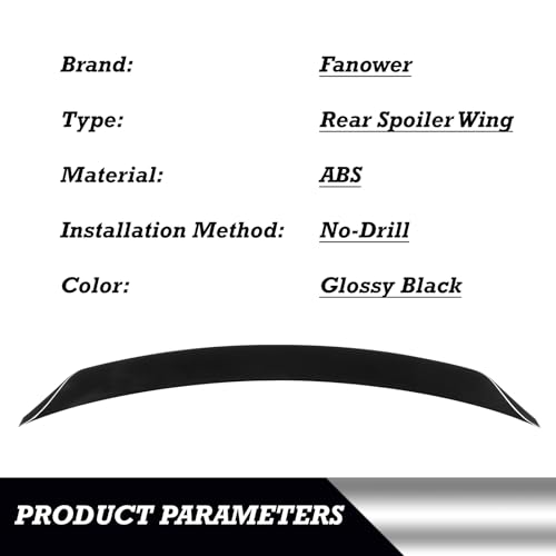 Fanower Rear Spoiler Wing Fit for Honda Civic 2012-2015 Gloss Black Spoiler by Fanower - Used condition - Image 2
