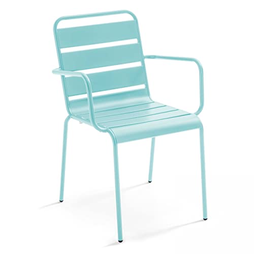 Oviala Fauteuil de Jardin en métal Turquoise - Palavas