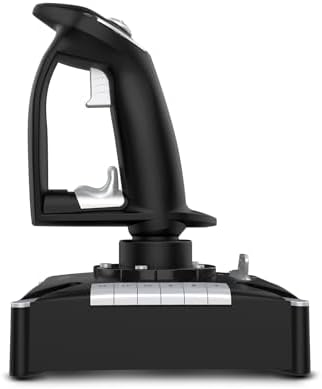 KROM K-FLIGHT -Joystick set, Vluchtsimulator joystick set, Gashendel/stuurknuppel, interne vibratiemodus, Kunststof grip voor betere grip, 2-assig, 2 POV, 16 knoppen, PC, PS4, PS5, Xbox One, Zwart