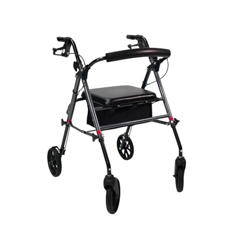 DMEone Rollator Standard Anthrazit grau Aluminiumgestell Tasche