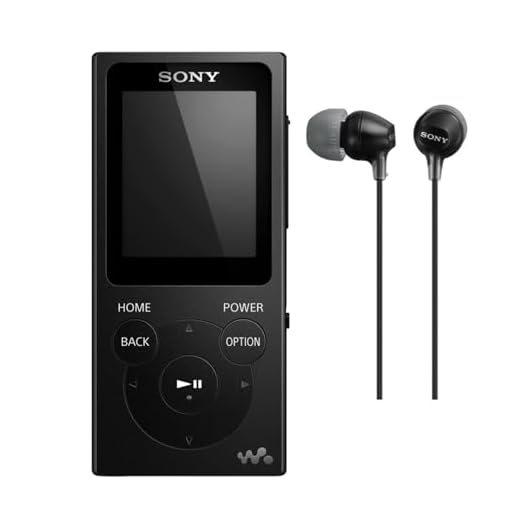 Sony NW-E394 8GB Walkman Audio Player (Black) with Sony MDREX15AP Fashion Color EX Series Earbud Headset with Microphone (Black) Bundle (2 Items)